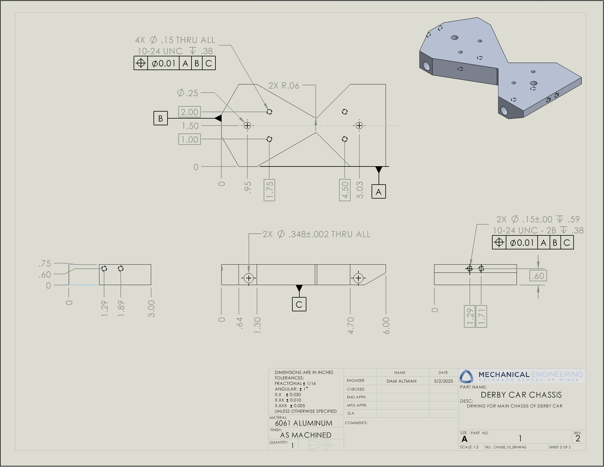 Derby car chassis drawing