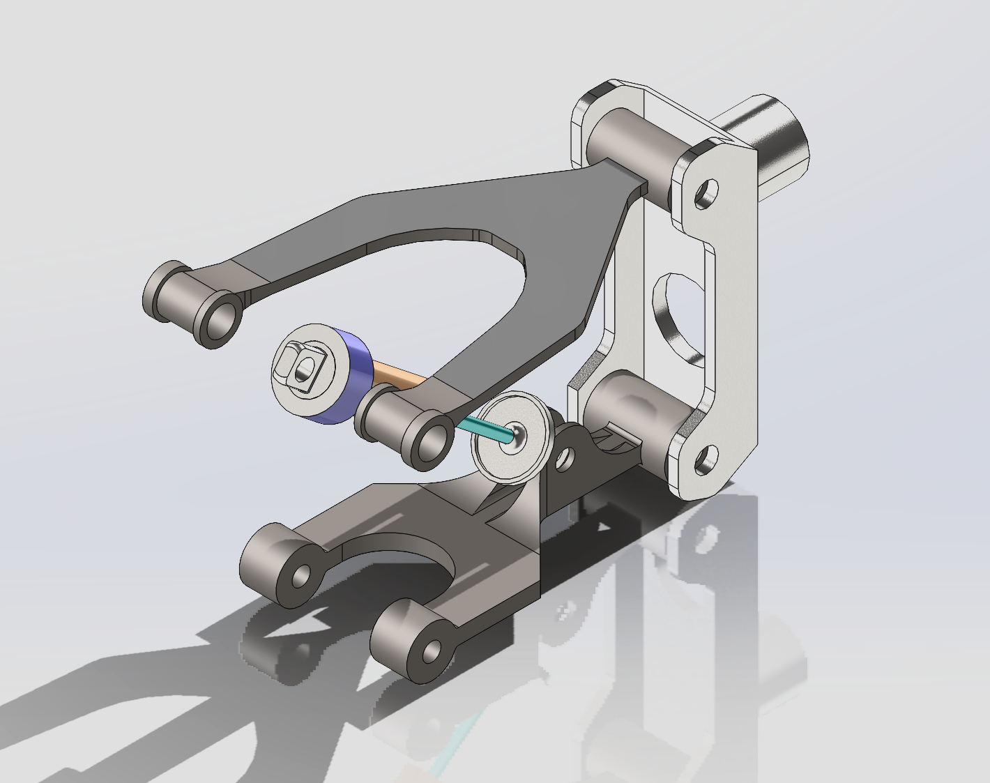 Isometric view of suspension assembly